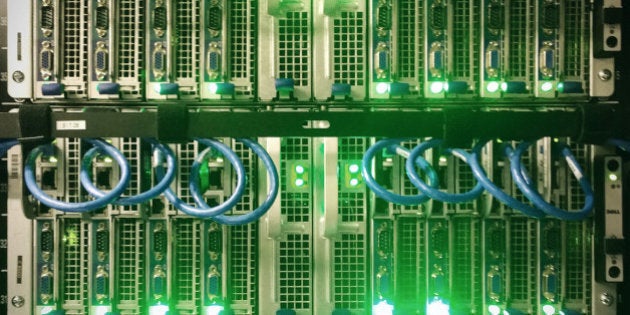 Abstract details of computer servers