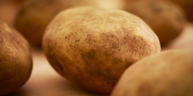Close up of organic potatoes