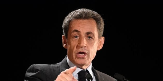 Nicolas Sarkozy, former French president and candidate for the right-wing Les Republicains (LR) party primaries ahead of the 2017 presidential election, addresses a public meeting in Neuilly-sur-Seine, northwest of Paris, on November 7, 2016. / AFP / Eric FEFERBERG (Photo credit should read ERIC FEFERBERG/AFP/Getty Images)