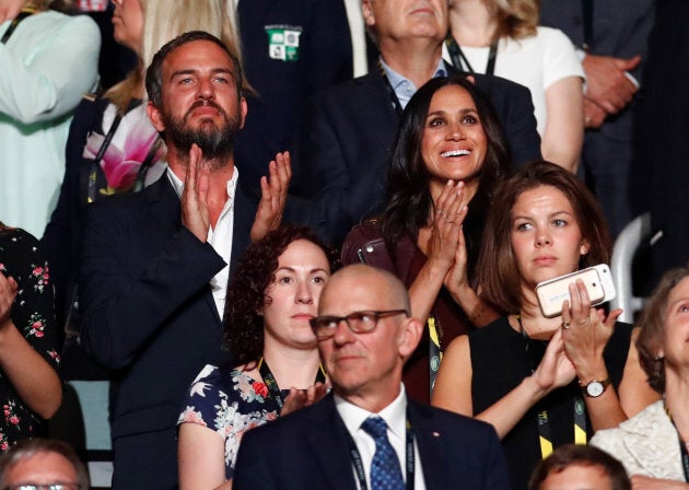 Meghan Markle, la copine du Prince Harry, regarde la cérémonie d'ouverture des Invictus Games à Toronto, le 23 septembre 2017