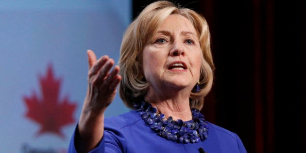 Former U.S. Secretary of State Hillary Clinton speaks during the Canada2020 conference in Ottawa October 6, 2014. REUTERS/Chris Wattie (CANADA - Tags: POLITICS)