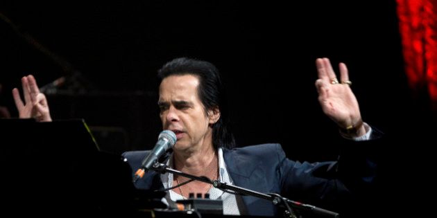 Australian singer Nick Cave performs on stage at the World Forum, The Hague, Netherlands, 16 May 2015. (Photo by Paul Bergen/Redferns)