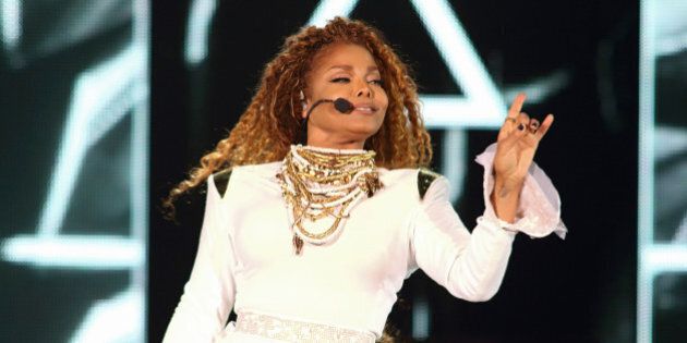 MIAMI, FL - SEPTEMBER 20: Janet Jackson performs on stage during her 'Unbreakable' World Tour concert at AmericanAirlines Arena on September 20, 2015 in Miami, Florida. (Photo by Alexander Tamargo/Getty Images)