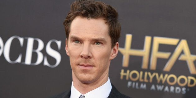 Benedict Cumberbatch arrives at the Hollywood Film Awards at the Palladium on Friday, Nov. 14, 2014, in Los Angeles. (Photo by Jordan Strauss/Invision/AP)