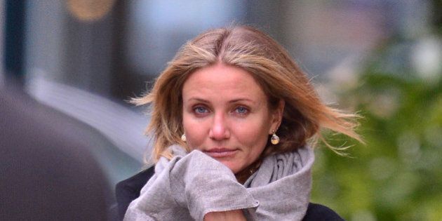 NEW YORK, NY - NOVEMBER 25: Cameron Diaz seen on the streets of Chelsea on November 25, 2014 in New York City. (Photo by James Devaney/GC Images)