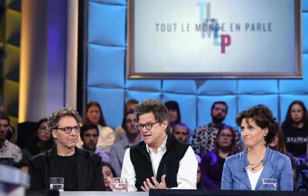 François Delorme, Dominique Champagne et Catherine Morency à «Tout le monde en parle» le 18 novembre 2018.