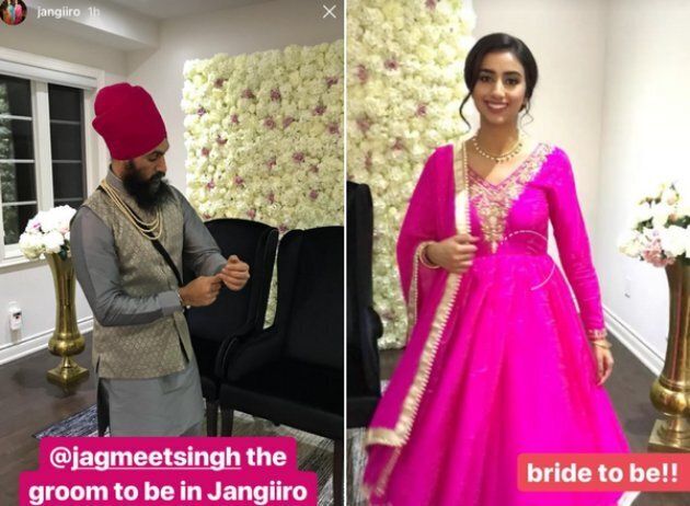 Des publications Instagram ont décrit le leader du NPD Jagmeet Singh comme un futur marié, et Gurkiran Kaur Sidhu comme future mariée.