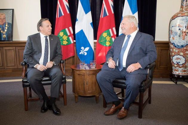 Les premiers ministres François Legault et Doug Ford se rencontrent à Toronto.