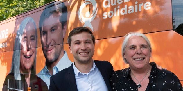 Gabriel Nadeau-Dubois et Manon Massé ont lancé la campagne de Québec solidaire dans la circonscription de Laurier-Dorion à Montréal.