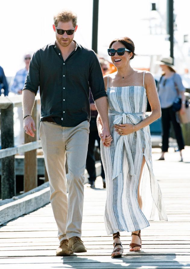 FRASER ISLAND, QUEENSLAND - OCTOBER 22: (NO UK SALES FOR 28 DAYS) Prince Harry, Duke of Sussex and Meghan, Duchess of Sussex visit Kingfisher Bay Resort on October 22, 2018 in Fraser Island, Australia. The Duke and Duchess of Sussex are on their official 16-day Autumn tour visiting cities in Australia, Fiji, Tonga and New Zealand. (Photo by Pool/Samir Hussein/WireImage)