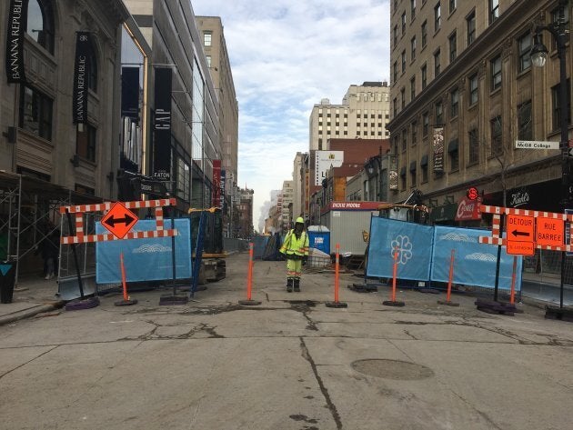 Les commerçants affectés par le vaste chantier de construction entamé sur la rue Sainte-Catherine l'hiver dernier auront droit aux compensations prévues dans le Plan commerce de la Ville de Montréal.