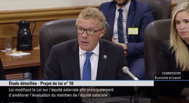 Le ministre du Travail, de l'Emploi et de la Solidarité sociale, Jean Boulet, lors de la commission qui étudiait le projet de loi 10.