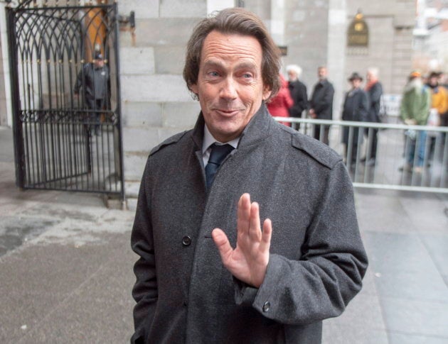 Pierre Karl Péladeau arrive aux funérailles de Bernard Landry à la Basilique Notre-Dame de Montréal.