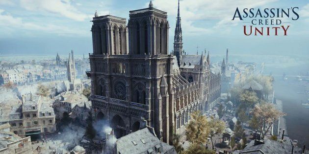 Notre-Dame de Paris telle que recréée dans le jeu vidéo Assassin's Creed Unity