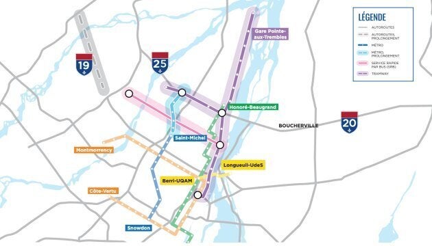 Le Plan de décongestion présenté par la Coalition avenir Québec lors de la campagne électorale de 2018.