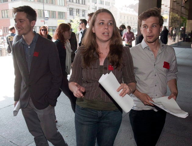 Les reconnaissez-vous? Léo Bureau-Blouin (gauche), Martine Desjardins (centre) et Gabriel Nadeau-Dubois (droite) pendant la grève étudiante de 2012. Seul GND est actuellement député.