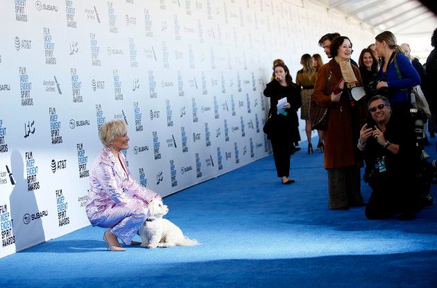 2019 Film Independent Spirit Awards - Arrivals - Santa Monica, California, U.S., February 23, 2019 - Glenn Close and her dog Pip. REUTERS/Danny Moloshok