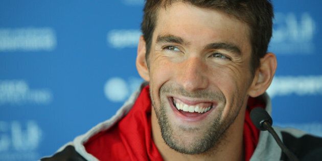GOLD COAST, AUSTRALIA - AUGUST 20: Michael Phelps speaks to media during the Team USA squad press conference at the Gold Coast Aquatics Centre on August 20, 2014 in Gold Coast, Australia. (Photo by Chris Hyde/Getty Images)