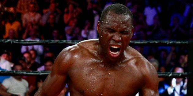 QUEBEC CITY, QC - JULY 29: Adonis Stevenson of Canada celebrates after defeating Thomas Williams Jr. of the US. during their WBC light heavyweight championship fight at the Centre Videotron on July 29, 2016 in Quebec City, Quebec, Canada. (Photo by Mathieu Belanger/Getty Images)