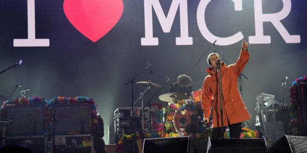 MANCHESTER, ENGLAND - JUNE 04: Liam Gallagher performs on stage during the One Love Manchester Benefit Concert at Old Trafford Cricket Ground on June 4, 2017 in Manchester, England. (Photo by Kevin Mazur/One Love Manchester/Getty Images for One Love Manchester)