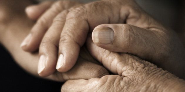 hands of an elderly woman...