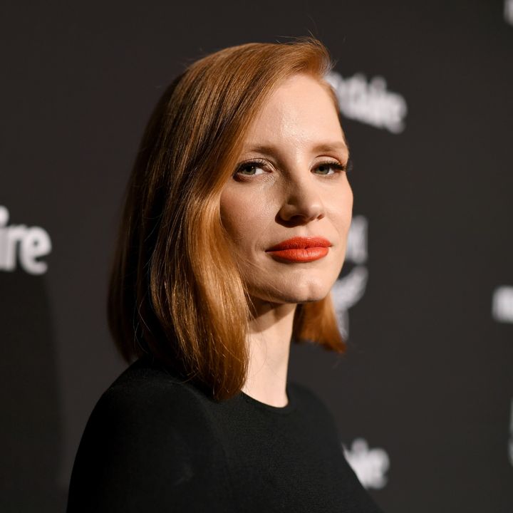 LOS ANGELES, CA. Jessica Chastain en un acto. (Emma McIntyre/Getty Images for Marie Claire)
