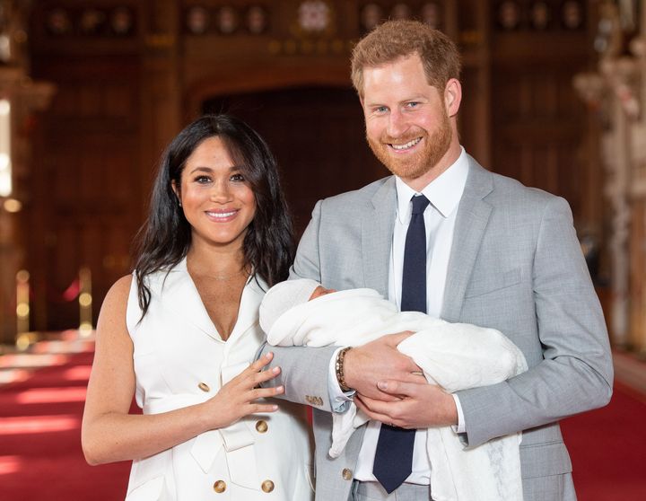 The Duke and Duchess of Sussex introduce their son to the world at a photocall on Wednesday. 