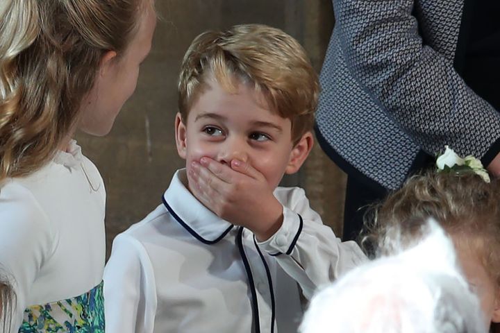Le prince George lors du mariage de la princesse Eugène de York avec Jack Brooksbank, à Windsor, le 12 octobre 2018.