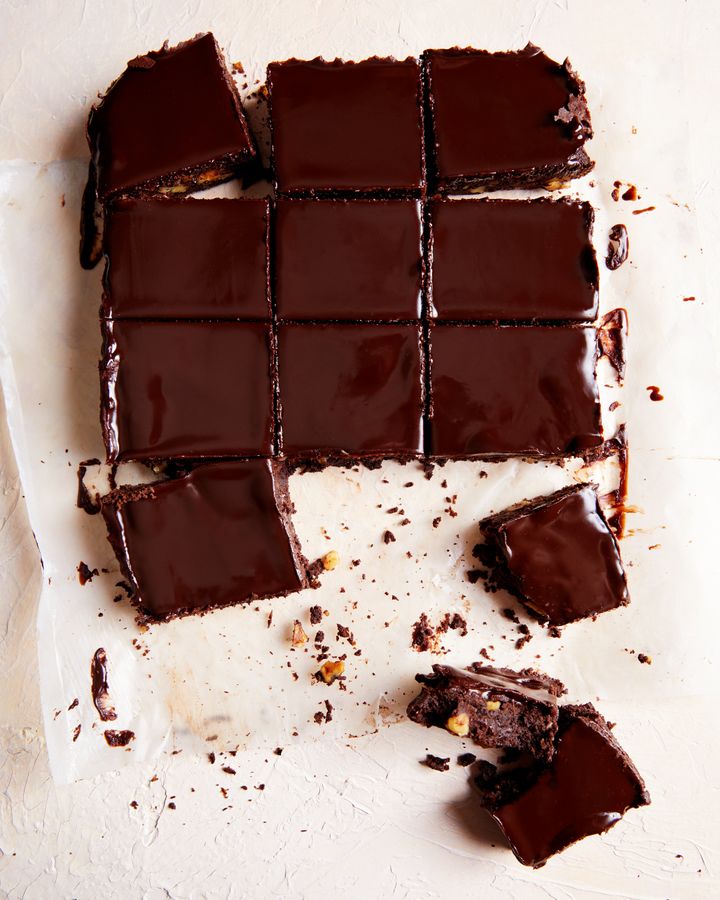 These are the gluten-free chocolate ganache brownies that Joanne Chang has the recipe for in her upcoming cookbook.