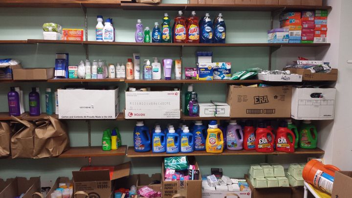 The hygiene closet at Iowa's Fairfield Middle School, where half of the students live below the poverty line.