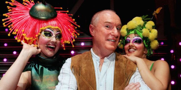 SYDNEY, AUSTRALIA - JUNE 20: Actor Ray Meagher, in character as Bob the Mechanic, poses with the cast of 'Priscilla Queen Of The Dessert: The Musical' at the Lyric Theatre on June 20, 2007 in Sydney, Australia. Meagher, better know as his character Alf Stewart from Home & Away, plays the on-stage role from June 19 to July 1. (Photo by Lisa Maree Williams/Getty Images)