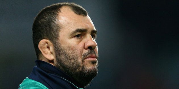 SYDNEY, AUSTRALIA - JUNE 27: Waratahs coach Michael Cheika watches his players warm up prior to the Super Rugby Semi Final match between the Waratahs and the Highlanders at Allianz Stadium on June 27, 2015 in Sydney, Australia. (Photo by Cameron Spencer/Getty Images)