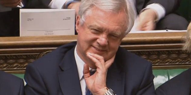 Brexit Secretary David Davis smiles after Prime Minister Theresa May announced in the House of Commons, London, that she has triggered Article 50, starting a two-year countdown to the UK leaving the EU.