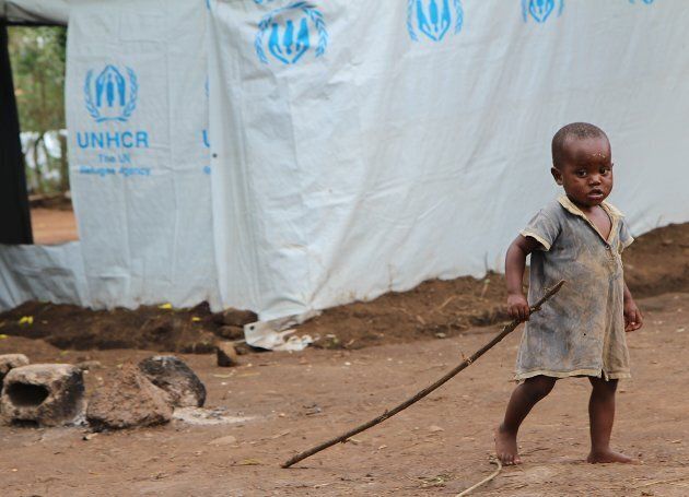 A Burundian refugee child plays at the Gashora refugee camp in Rwanda. The UN estimates that 400,000 Burundians have fled the country since violence broke out in April 2015.