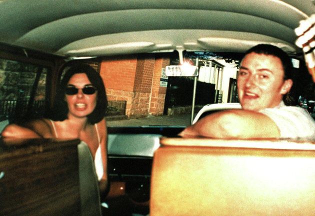 Joanne Lees and Peter Falconio pose in their van before driving to outback Australia, where Falconio was murdered and Lees was assaulted by Bradley Murdoch on July 14, 2001.