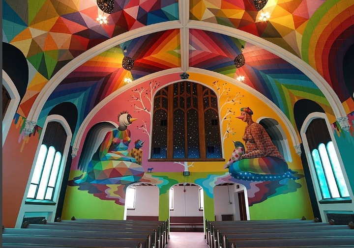 The church's colourful environs where one can become 'elevated.'