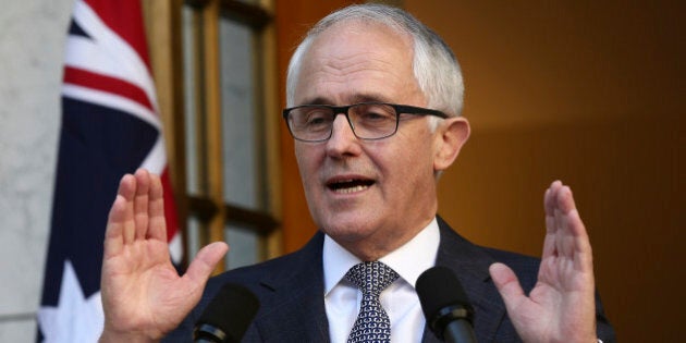 Australia Prime Minister Malcolm Turnbull announces his new cabinet during a press conference at Parliament House in Canberra, Australia, Sunday, Sept. 20, 2015. Turnbull announced sweeping changes to his first Cabinet and promoted more women from two to five, including Australiaâs first female Defense Minister Marise Payne. (AP Photo/Rob Griffith)