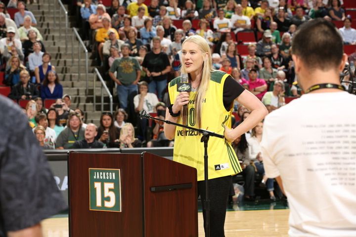 The Seattle Storm retired the number 15 jersey after Australian basketball superstar Lauren Jackson retired in 2016.