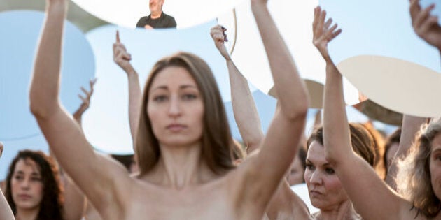 Nude Protest at Republican National Convention - 100 Naked Women