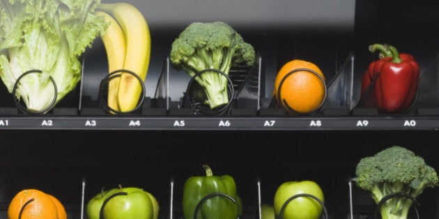 vegetables in the vending machine