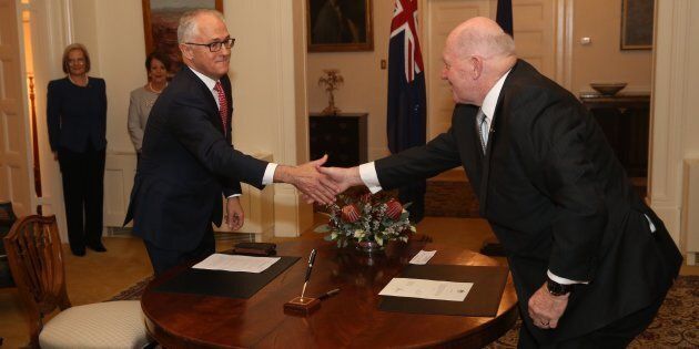 Malcolm Turnbull is sworn in as Prime Minister by the Governor-General Sir Peter Cosgrove