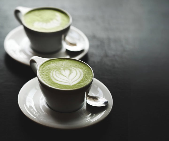 Pretty matcha latte art.