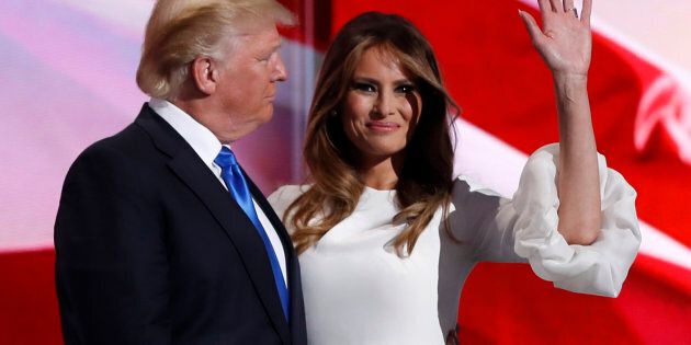 Melania Trump with husband Donald Trump at the Republican National Convention in Cleveland, Ohio.