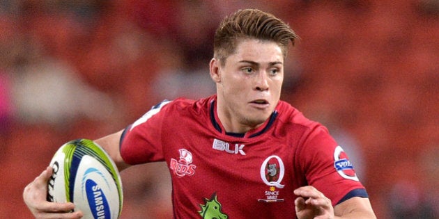 BRISBANE, AUSTRALIA - MARCH 27: James O'Connor of the Reds in action during the round seven Super Rugby match between the Reds and the Lions at Suncorp Stadium on March 27, 2015 in Brisbane, Australia. (Photo by Bradley Kanaris/Getty Images)