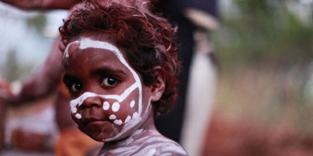 Young Aboriginal girl during a ceremony.