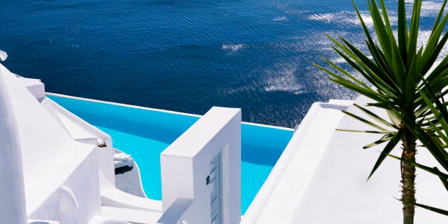 Katikies is located on the western most point of Greece's Santorini.