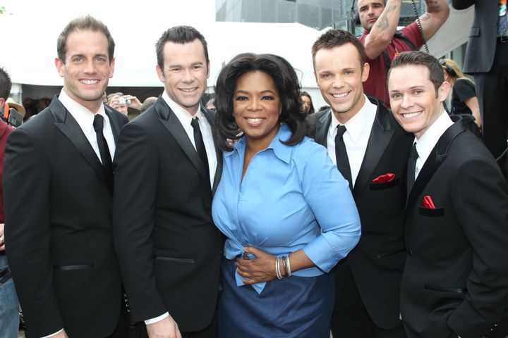 With Oprah Winfrey at Federation Square in Melbourne, 2010.