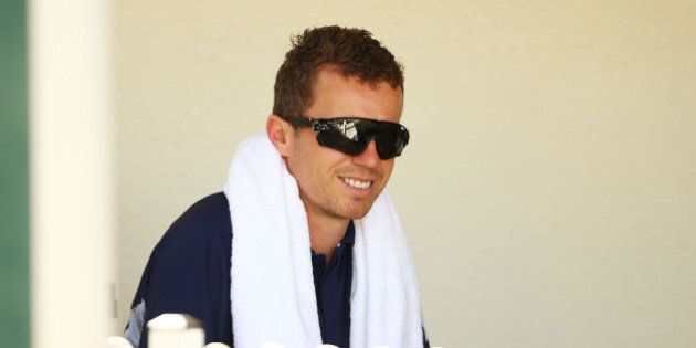 SYDNEY, AUSTRALIA - OCTOBER 16: Peter Siddle of the Bushrangers looks on from the bench during the Matador BBQs One Day Cup match between Victoria and South Australia at Bankstown Oval on October 16, 2015 in Sydney, Australia. (Photo by Matt King - CA/Cricket Australia/Getty Images)