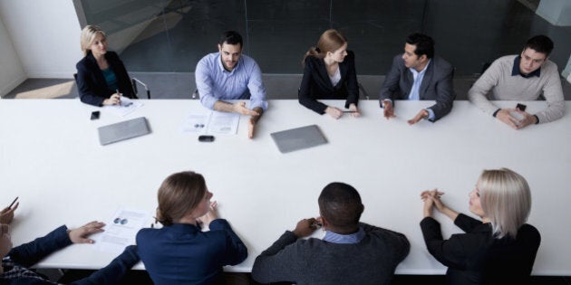 Group of business people having a business meeting