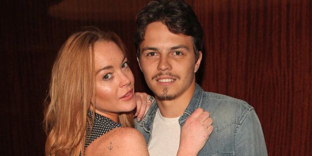 Lindsay Lohan and Egor Tarabasov attend a private screening with Alice Temperley of Disney's